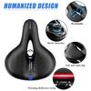 Gincleey Comfort Bike Seat for Women Menwith Bell Wide Bicycle Saddle Replacement Memory Foam Padded Soft Bike Cushion with Dual Shock Absorbing Universal Fit for Indoor/Outdoor view 3