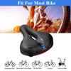Gincleey Comfort Bike Seat for Women Menwith Bell Wide Bicycle Saddle Replacement Memory Foam Padded Soft Bike Cushion with Dual Shock Absorbing Universal Fit for Indoor/Outdoor view 4