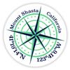 Mount Shasta California 2-Inch Vinyl Decal Sticker Latitude Longitude Compass Design view 1