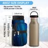 AORTDES 25/32/40/64oz Water Bottle Bag Holder Carrier-Insulated Crossbody Sling Case Sleeve with Strap & Pockets for Men Women Gym Cycling Travel Walking Hiking Camping (Blue Quicksand, 40oz) view 3