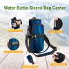 AORTDES 25/32/40/64oz Water Bottle Bag Holder Carrier-Insulated Crossbody Sling Case Sleeve with Strap & Pockets for Men Women Gym Cycling Travel Walking Hiking Camping (Blue Quicksand, 40oz) view 4