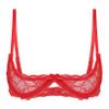 Oyolan Women's Sexy 1/4 Cup Push Up Underwire Shelf Bra Adjustable Strap Sponge Padded Brassiere Underwear Red B Medium view 1