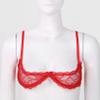 Oyolan Women's Sexy 1/4 Cup Push Up Underwire Shelf Bra Adjustable Strap Sponge Padded Brassiere Underwear Red B Medium view 2
