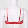 Oyolan Women's Sexy 1/4 Cup Push Up Underwire Shelf Bra Adjustable Strap Sponge Padded Brassiere Underwear Red B Medium view 4