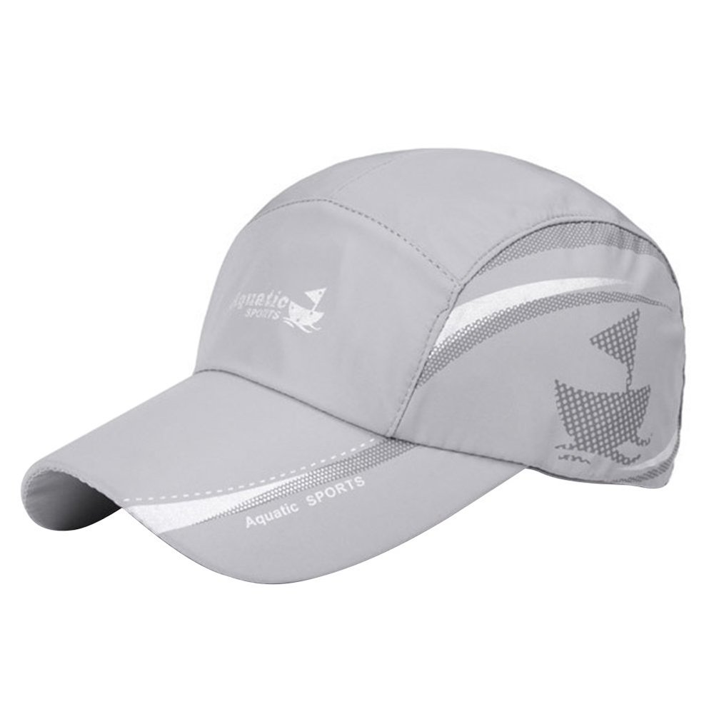 HAOZAIKEJI Unisex Cooling Performance Cap, Waterproof Quick Dry Summer Cap Untralight Aquatics Sport Cap Running Golf Baseball Cap Gray