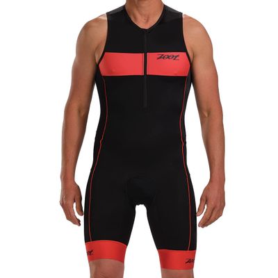 Zoot Mens Core Tri Tank Racesuit  Sleeveless Triathlon Suit for Men Made from Italian Primo Fabric, 3 Pockets, and Bike Padding(Cardinal, Small)