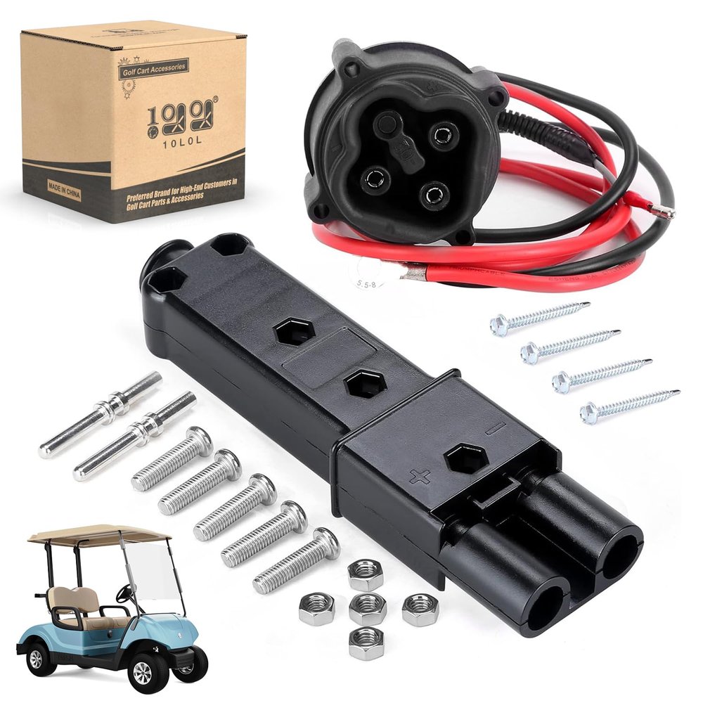 10L0L Golf Cart MAC DC 48V Charger Plug & Powerwise Receptacle for Yamaha G19 G22 Electric Cart OEM# JW2-H6181-02 JR1-H235A-00