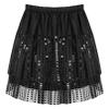 Agoky Kids Girls Glittery Sequined Dance Tutu Skirt Hip Hop Latin Jazz Fancy Dress Up for Prom Dance Stage Performance Black 13-14 view 1