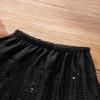 Agoky Kids Girls Glittery Sequined Dance Tutu Skirt Hip Hop Latin Jazz Fancy Dress Up for Prom Dance Stage Performance Black 13-14 view 4