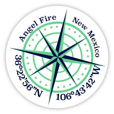 Angel Fire New Mexico 4-Inch Vinyl Decal Sticker Latitude Longitude Compass Design