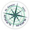 St. Ansgar Iowa 2-Inch Vinyl Decal Sticker Latitude Longitude Compass Design view 1