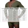 snowshine Mens Onesie Sexy Henley Jumpsuit Long Sleeve Button Down Shorts Romper Stretchy Lounge One Piece Pajamas White view 3