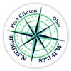 Port Clinton Ohio 4-Inch Vinyl Decal Sticker Latitude Longitude Compass Design view 1