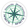 Greenville South Carolina 2-Inch Vinyl Decal Sticker Latitude Longitude Compass Design view 1