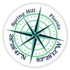 Spring Hill Florida 2-Inch Vinyl Decal Sticker Latitude Longitude Compass Design view 1