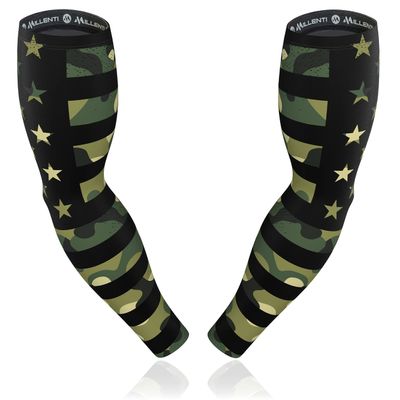 Millenti Cooling Arm Sleeve Compression - Sun Protection Sport Recovery Sleeves, Cools when Wet, Unisex in 4 Sizes - 2pcs (Camouflage, Medium)
