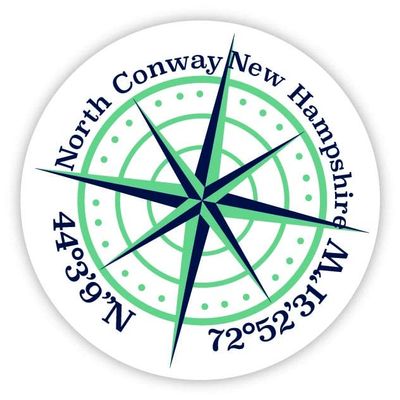 North Conway New Hampshire 2-Inch Vinyl Decal Sticker Latitude Longitude Compass Design