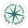 Broken Bow Oklahoma 2-Inch Vinyl Decal Sticker Latitude Longitude Compass Design view 1
