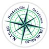 Holdenville Oklahoma 2-Inch Vinyl Decal Sticker Latitude Longitude Compass Design view 1