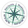 Fort Lewis Washington 4-Inch Vinyl Decal Sticker Latitude Longitude Compass Design view 1