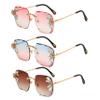 Vintage Rimless Square Rhinestone Sunglasses Women Retro Cutting Lens Luxury Bling Diamond Sun Glasses Female Party Eyewear (3pcs-pink&pink blue&brown) view 2