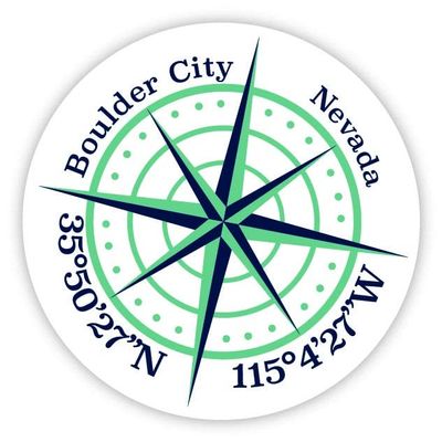 Boulder City Nevada 2-Inch Vinyl Decal Sticker Latitude Longitude Compass Design