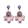 Fashion Elegant Purple Crystal Pendant Earrings Pendant Accessories Gifts For Women Crystal Dangle Earrings view 1