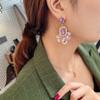 Fashion Elegant Purple Crystal Pendant Earrings Pendant Accessories Gifts For Women Crystal Dangle Earrings view 2