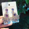 Fashion Elegant Purple Crystal Pendant Earrings Pendant Accessories Gifts For Women Crystal Dangle Earrings view 3