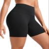 CRZ YOGA ButterLuxe Biker Shorts 6" - High Waisted Workout Running Volleyball Spandex Yoga Womens Black Small view 1