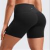 CRZ YOGA ButterLuxe Biker Shorts 6" - High Waisted Workout Running Volleyball Spandex Yoga Womens Black Small view 2