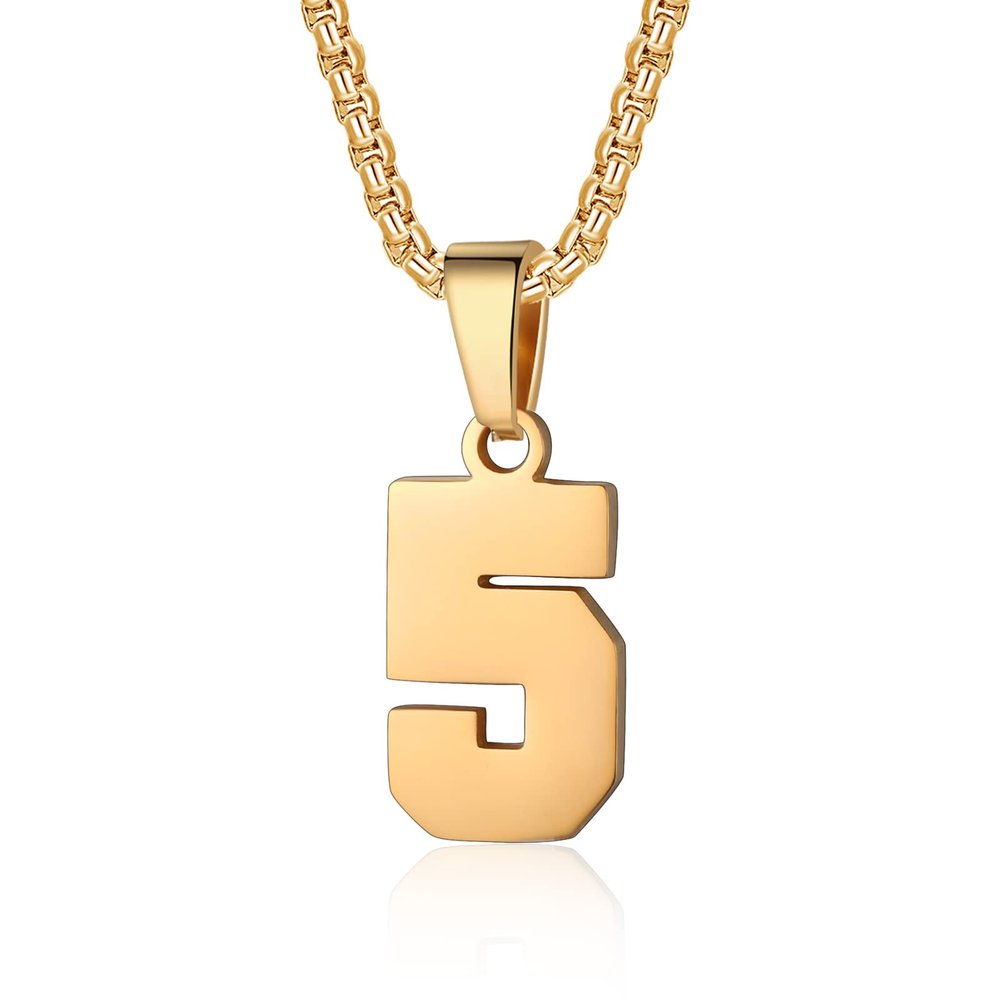 Number Necklace for Boy Black Athletes Number Stainless Steel Chain 00-99 Number Charm Pendant Personalized Sports Jewelry for Men Basketball Baseball Football, Stainless Steel, not know