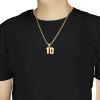 Number Necklace for Boy Black Athletes Number Stainless Steel Chain 00-99 Number Charm Pendant Personalized Sports Jewelry for Men Basketball Baseball Football, Stainless Steel, not know view 4