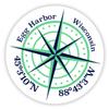 Egg Harbor Wisconsin 2-Inch Vinyl Decal Sticker Latitude Longitude Compass Design view 1