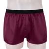 Jhaoyu Mens Silk Pajama Bottoms Shorts Sleepwear Underwear Shiny Casual Loose Boxer Shorts Wine Red Large view 2