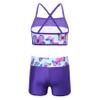 Daenrui Kids Girls 2Pcs Sequins Crop Top with Shorts Tankini Swimsuit Ballet Dance Gymnastics Sports Outfit Swallowtail 4 Years view 2