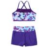 Daenrui Kids Girls 2Pcs Sequins Crop Top with Shorts Tankini Swimsuit Ballet Dance Gymnastics Sports Outfit Swallowtail 4 Years view 3