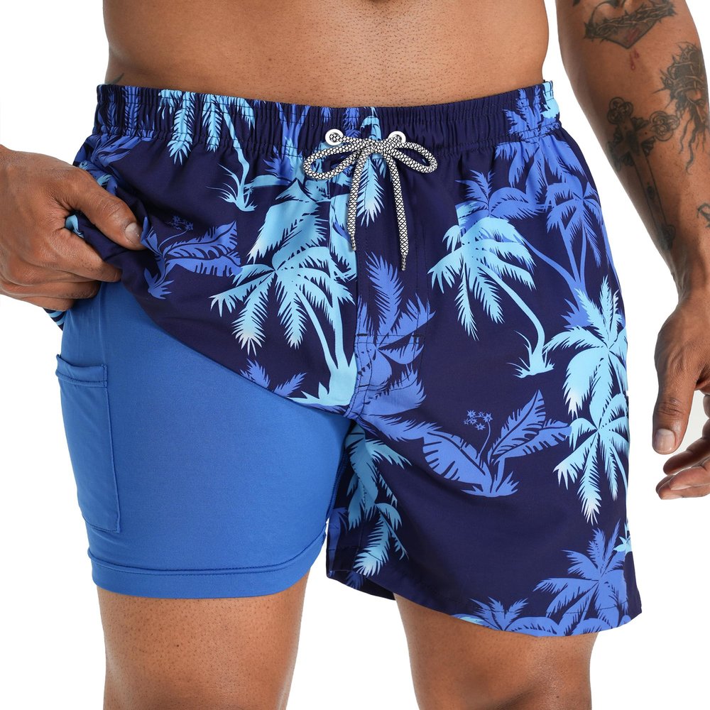 APTRO Men's Swim Trunks with Compression Liner 5 Inch Bathing Suit Beach Swimsuits #C189 M