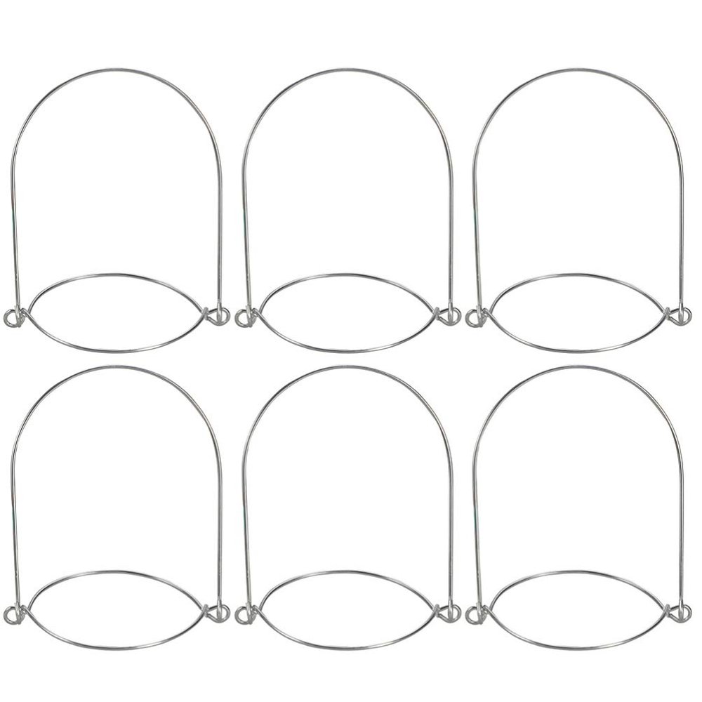 6 Pack Mason Jar Handles Wire Hanger Tinplate Silver for Bbq Party