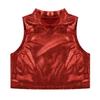 Daenrui Kids Girls Metallic Turtleneck Athletic Dance Tops Dancewear Crop Tank Top Yoga Gym Active Vest Red 14 Years view 3