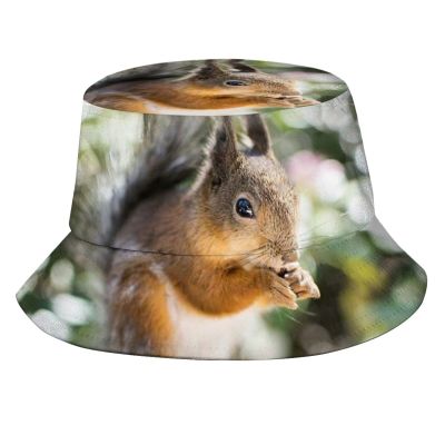 Squirrel Bucket Hat Cute Animal Bucket Hat Happy Muharram Hat Fisherman Hatt Sun Hat for Women Men