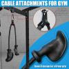 Ergonomic Tricep Rope Pull Down Attachment, Upgraded Long Triceps Rope Cable Attachments for Gym, Lat Pull Down Bar for Cable Machine, Tricep Lat Pulldown Workout Cable Attachments (HAND ROPE-03) view 4