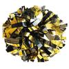 GUIFIER 1 Pair Metallic Cheerleader Pom Poms 6 Inch Cheerleading Poms with Baton Handle, Sparkly Cheerleading Pom Pom, Cheer Pom Poms Pompoms for Cheerleading Girls Kids (Black and Gold) view 1