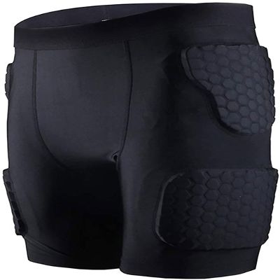 Jellybro Mens Padded Football Girdles Boys Youth Compression Shorts for Basketball Paintball Skating Rugby
