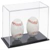 Better Display Cases Double Baseballs or Tennis Balls Clear Acrylic Display Case with Black Base (V62/A115) view 1