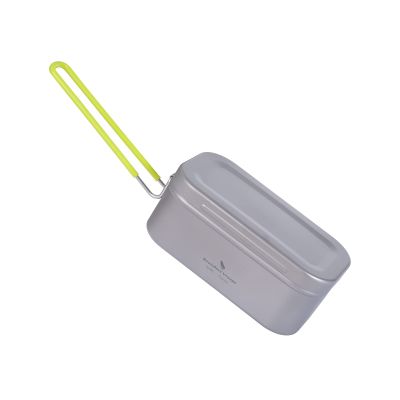 Boundless Voyage 600ML Titanium Canteen Mess Tin with Lid Handle Portable Lightweight Tableware Lunch Box Cookware Bowl Pan for Outdoor Camping Backpacking Hiking Picnic A-Ti2081C
