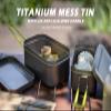 Boundless Voyage 600ML Titanium Canteen Mess Tin with Lid Handle Portable Lightweight Tableware Lunch Box Cookware Bowl Pan for Outdoor Camping Backpacking Hiking Picnic A-Ti2081C view 2