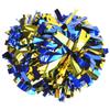 GUIFIER 6 inch 1 Pair Metallic Cheerleading Pom Pom with Baton Handle, Cheerleader Pom Poms, Cheerleading Metallic Pom Poms, Cheer Pom Poms Gifts Pompoms for Cheering Squad - Royal Blue and Gold view 1