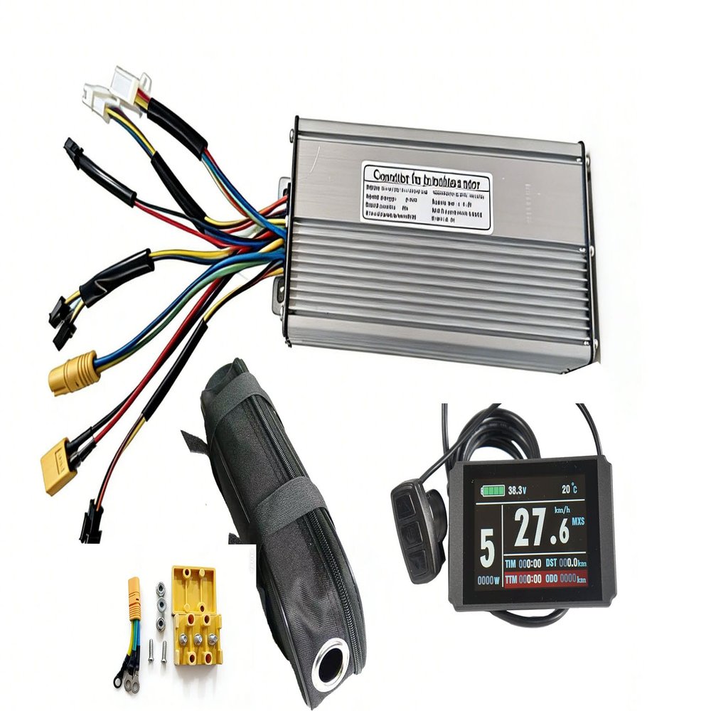 48/52V 40A KT Brushless DC Motor Controller Ebike KT Controller +KT-LCD8H Color Display +Bag +3Pin Connect Box Used for 1500W-2000W Ebike Kit