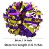 GUIFIER 2 Pack 6 Inches Metallic Cheerleading Pom Poms, Cheer Pom Pom with Baton Handle, Pompoms Cheerleader for Kids Girls Cheering Squad (Purple and Gold) view 2